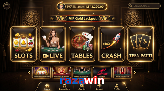 Main screen of Razawin casino page for PK players