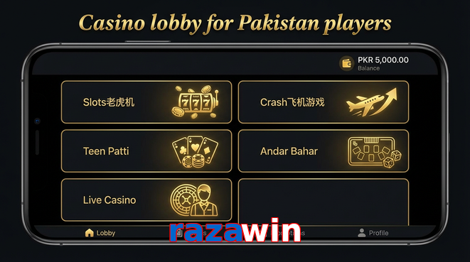 Lobby view of Razawin for Pakistan users